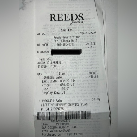 REEDS 14K Gold Hoop Earrings - Picture 8 of 8